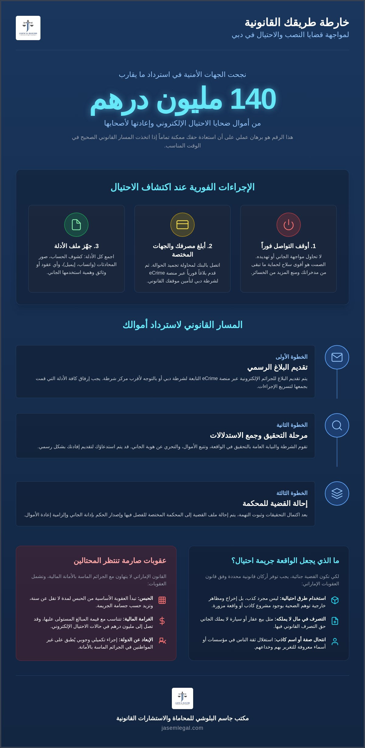 قضايا النصب والاحتيال دبي: دليل الخطوات القانونية الشامل لاسترداد حقوقك 2026