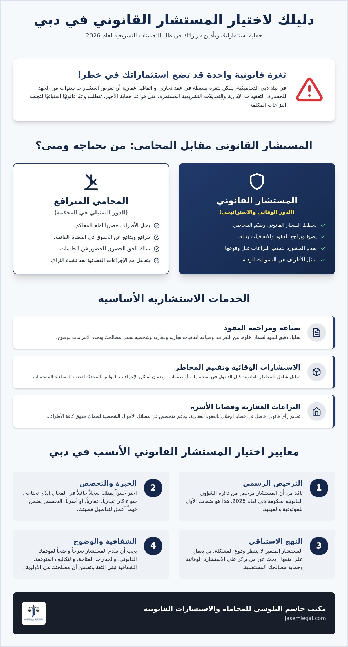 أفضل مستشار قانوني في دبي: كيف تختار الأنسب لقضيتك