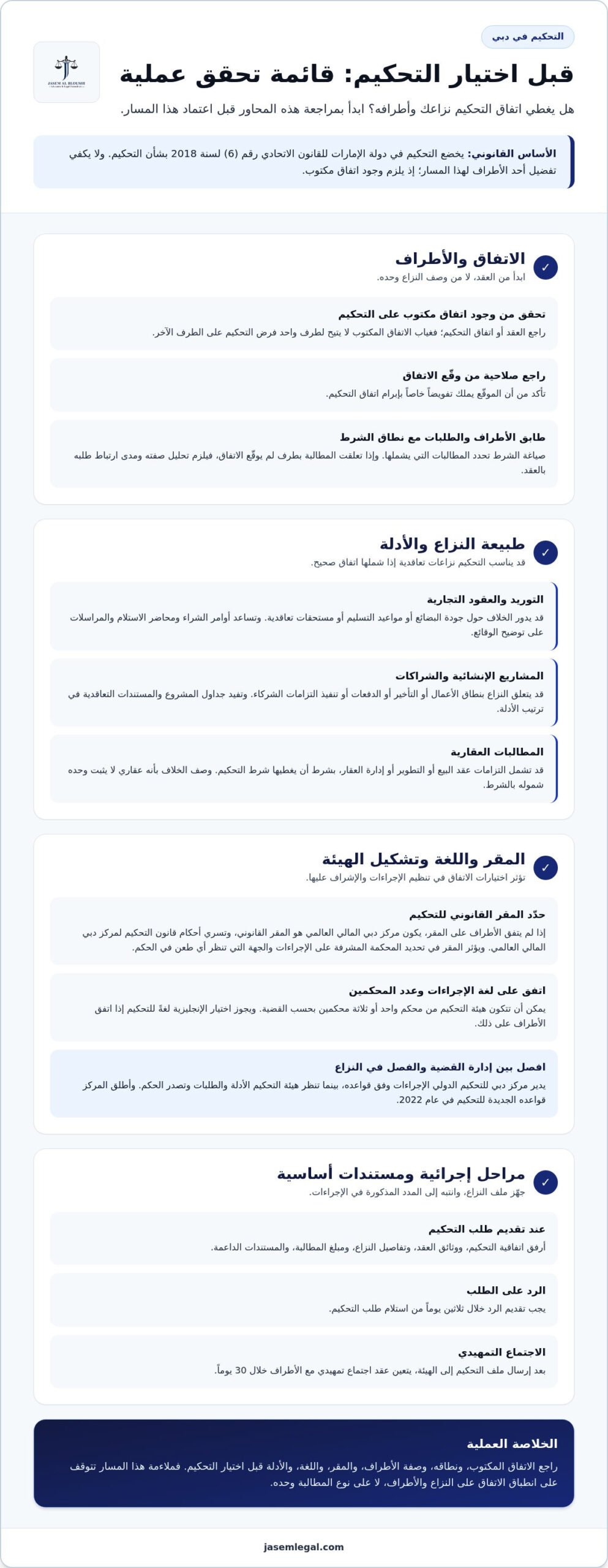 مميزات التحكيم في مركز دبي للتحكيم الدولي وأنواع النزاعات المناسبة